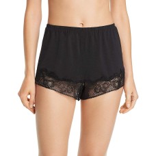 Calvin Klein Women`s Lace-Trim Jersey Sleep Shorts (Black, Large)