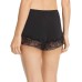  Women`s Lace-Trim Jersey Sleep Shorts (Black, Large)