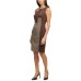  Women’s Mixed-Media Plaid Sheath Dress (Multi Color, 4)