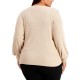  Women’s Plus Size Balloon-sleeve Sweater (Brown, 0x)