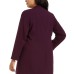  Women’s Plus Size Collarless Topper Jacket (Purple, 22W)