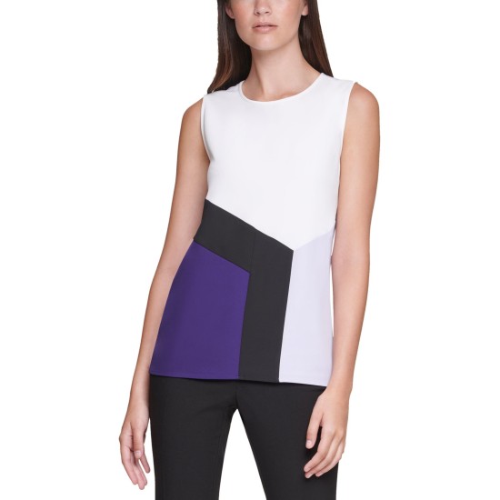   Women's Plus Size Colorblocked Top White, White, 0X