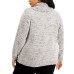 Women's Plus Size Cowlneck Sweater, Dark Grey, 1X