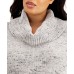  Women's Plus Size Cowlneck Sweater, Dark Grey, 1X