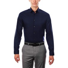 Calvin Klein X Men's Extra-Slim Fit Thermal Stretch Performance Solid Dress Shirt (Navy)