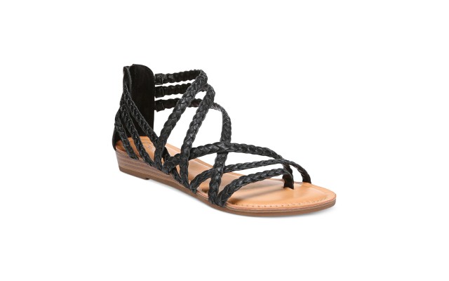Carlos by  Women Strappy Gladiator Cage Sandals, Black, 6.5 M