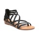 Carlos by  Women Strappy Gladiator Cage Sandals, Black, 6 M