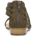 Carlos by  Women Strappy Gladiator Cage Sandals, Dark Green, 10 M