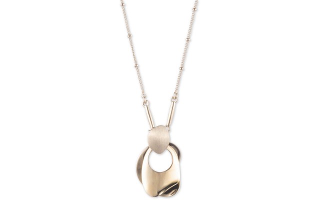  Gold-Tone Sculptural Pendant Necklace (18 +2)