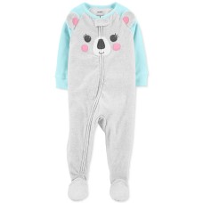 Carter’s Baby Girls Koala Bear Fleece Footed Pajamas (Gray, 12M)