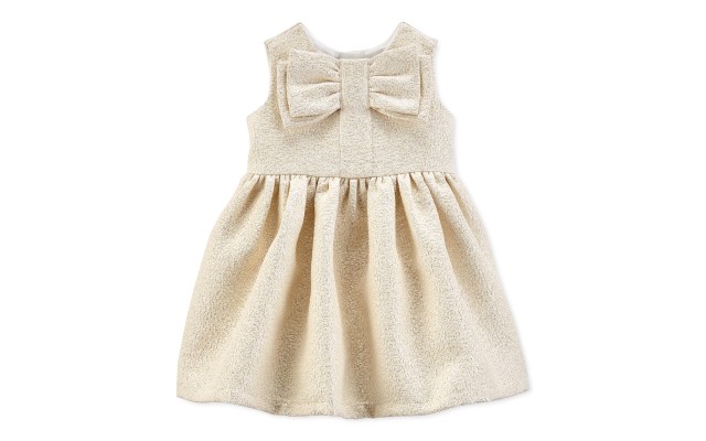 Carter’s Baby Girls Metallic Bow Dress (White, Newborn)