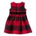 Carter’s Baby Girls Sateen Buffalo Check Dress (Red, 9 M)