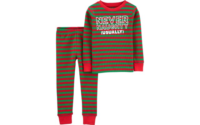 Carter's Boys' 2 Piece Christmas Pajamas (2, Thermal/Stripe)