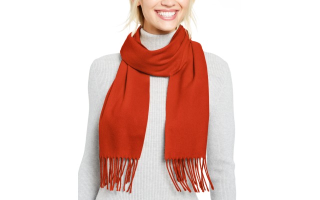  Solid Fringe Italian Scarf Rust