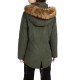  Juniors’ Faux-Fur Trim Hooded Parka Coats, Green, Large