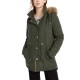 Juniors’ Faux-Fur Trim Hooded Parka Coats, Green, Large