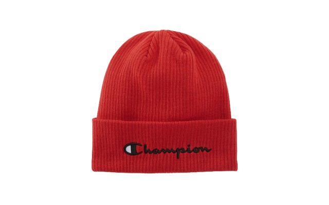  Men’s Cuffed Ribbed-Knit Beanie (Red)