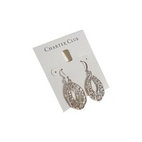 Charter Club 1-3/4″ Silver Tone Filigree Teardrop Fish Hook Earrings L816 (Gray)