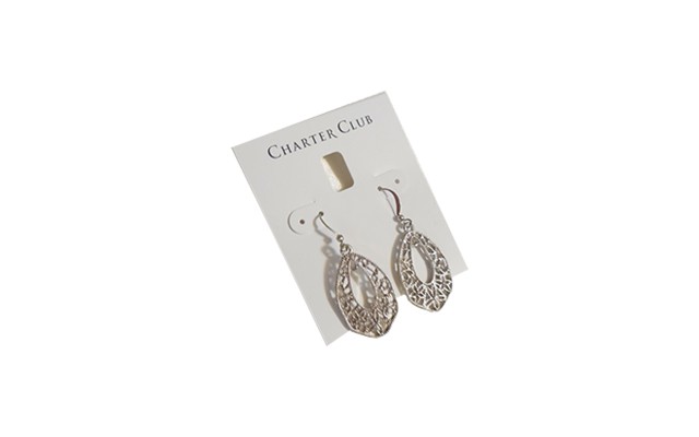  1-3/4″ Silver Tone Filigree Teardrop Fish Hook Earrings L816 (Gray)