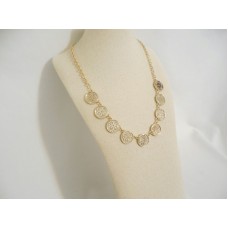 Charter Club 21″ Gold Tone Flower Glitter Medallion frontal Necklace