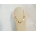  21″ Gold Tone Flower Glitter Medallion frontal Necklace