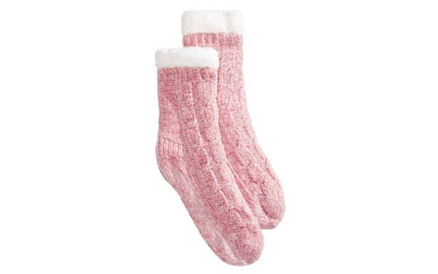  Chenille Slipper Socks (Blush, S/M)