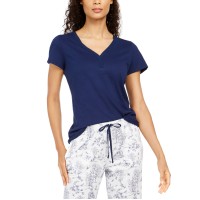 Charter Club Cotton Knit Pajama T-Shirt, Dark Blue, XX-Large