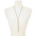  Crystal Chain Tassel Long Necklace (Silver)
