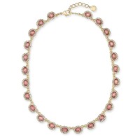 Charter Club Crystal Collar Necklace, 17″ + 2″ extender, Gold/Pink