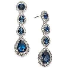 Charter Club Crystal Linear Drop Earrings (Gray)