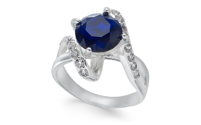  Crystal Stone Bypass Ring