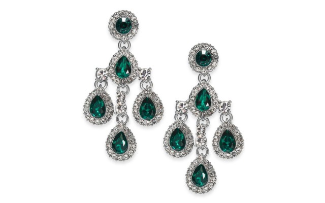  Crystal & Stone Chandelier Earrings