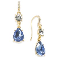 Charter Club Crystal & Stone Drop Earrings (Blue)