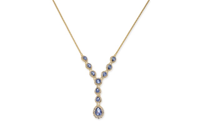 Charter Club Crystal & Stone Lariat Necklaces, 17″ + 2″ Extender, Purple, 17
