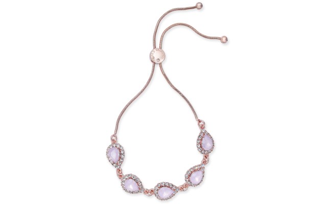  Crystal & Stone Slider Bracelets, Pink
