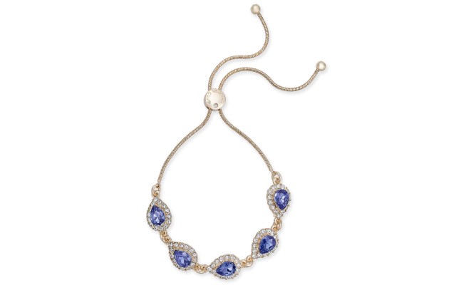  Crystal & Stone Slider Bracelets, Purple