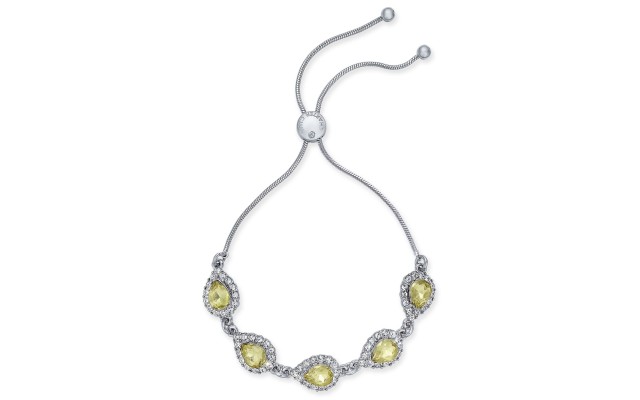  Crystal & Stone Slider Bracelets, Yellow
