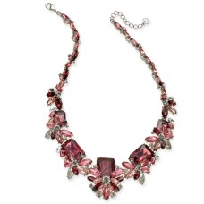 Charter Club Crystal & Stone Statement Necklace (Silver)