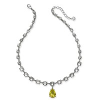 Charter Club Crystal & Stone Teardrop Lariat Necklace, 17″ + 2″ Extender, Yellow, 17