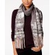  Floral-Over-Plaid Blanket Wrap & Scarf in One (Beige, One Size)