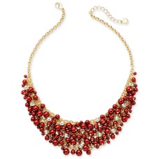 Charter Club Glass Pearl Cluster Bib Necklace (16+3)
