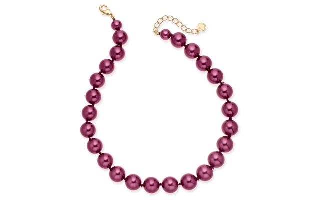  Gold Tone Burg Pearl 17in 14mm Necklace