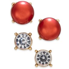 Charter Club Gold-Tone Colored Imitation Pearl 2-Pc. Set Stud Earrings