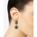  Gold-Tone Crystal & Imitation Pearl Burst Double Drop Earrings, Navy