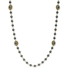 Charter Club Gold-Tone Crystal & Imitation Pearl Burst Strand Necklace(42+2)