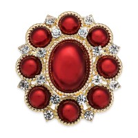 Charter Club Gold-Tone Crystal & Imitation Pearl Pin
