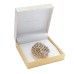 Gold-Tone Crystal Leaf Boxed Pin