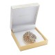  Gold-Tone Crystal Leaf Boxed Pin