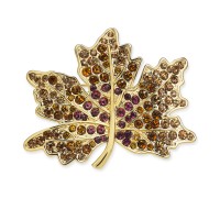 Charter Club Gold-Tone Crystal Maple Leaf Pin