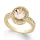  Gold-Tone Crystal Oval Halo Ring